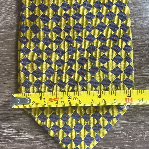 INNOCENTI Italy for Tom James NECK TIE Yellow Blue & Red 100% SILK - Picture 3 of 7